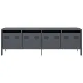 Meuble TV anthracite 135x39x43,5 cm acier laminé à froid