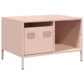 Table basse rose 68,5x50x43,5 cm acier laminé à froid
