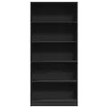 Bibliothèque noir 80x24x176 cm bois d'ingénierie