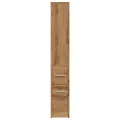 Armoire de salle de bain étroite avec roulettes chêne artisanal