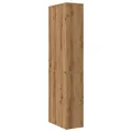 Armoire de salle de bain étroite avec roulettes chêne artisanal