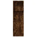 Armoire de salle de bain étroite avec roulettes chêne fumé