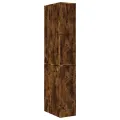 Armoire de salle de bain étroite avec roulettes chêne fumé