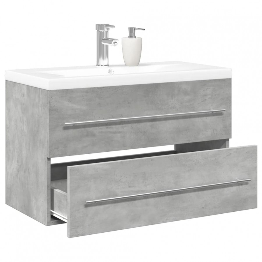 Ensemble de meubles de salle de bain 2 pcs gris béton