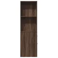 Armoire de salle de bain étroite avec roulettes chêne marron
