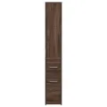 Armoire de salle de bain étroite avec roulettes chêne marron