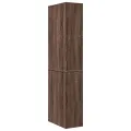 Armoire de salle de bain étroite avec roulettes chêne marron