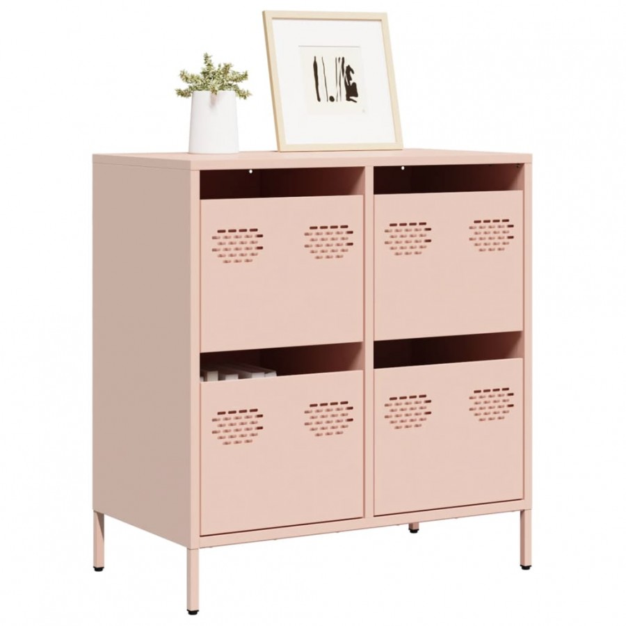 Buffet rose 68x39x73,5 cm acier laminé à froid