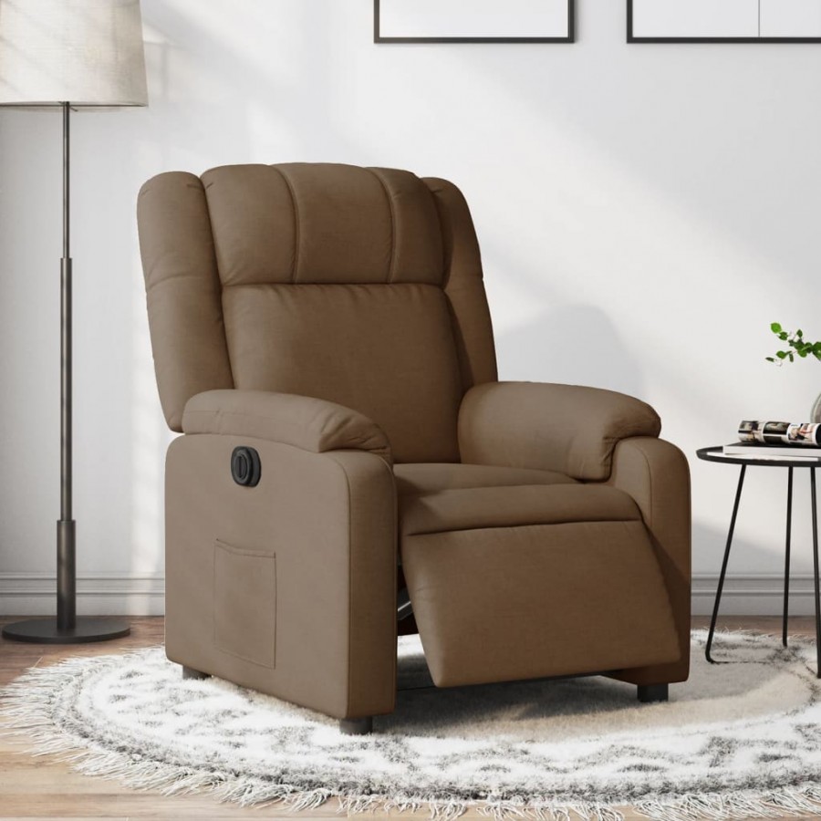 Fauteuil inclinable électrique Marron Tissu