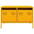 Meuble TV jaune moutarde 68x50x43,5 cm acier laminé à froid