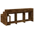 Bureau et lumières LED chêne fumé 200x104x91cm bois ingénierie