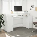 Bureau avec lumières LED blanc 160x55x91 cm bois d'ingénierie
