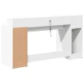 Bureau avec lumières LED blanc 160x55x91 cm bois d'ingénierie