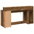 Bureau avec lumières LED vieux bois bois d'ingénierie