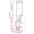 Armoire d'apothicaire chêne fumé 40x41x174,5 cm bois ingénierie