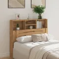 Armoire de tête de lit chêne artisanal 120x19x103,5 cm