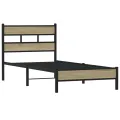 Cadre de lit sans matelas chêne sonoma 90x200 cm