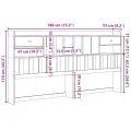 Tête de lit avec rangement 180 cm bois massif de pin