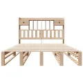 Lit bibliothèque sans matelas 140x200 cm bois massif de pin