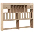 Lit bibliothèque sans matelas 140x200 cm bois massif de pin