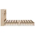 Lit bibliothèque sans matelas 140x200 cm bois massif de pin