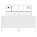 Lit bibliothèque sans matelas blanc 160x200 cm bois pin massif