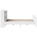 Lit bibliothèque sans matelas blanc 160x200 cm bois pin massif