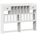 Lit bibliothèque sans matelas blanc 160x200 cm bois pin massif
