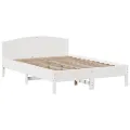 Lit bibliothèque sans matelas blanc 160x200 cm bois pin massif