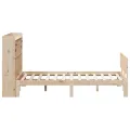 Lit bibliothèque sans matelas 140x190 cm bois de pin massif
