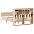 Lit bibliothèque sans matelas 140x190 cm bois de pin massif