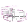 Lit bibliothèque sans matelas 140x190 cm bois de pin massif