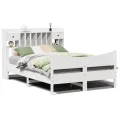 Cadre de lit sans matelas blanc 160x200 cm bois de pin massif