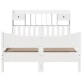 Cadre de lit sans matelas blanc 160x200 cm bois de pin massif