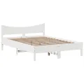 Cadre de lit sans matelas blanc 160x200 cm bois de pin massif
