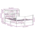 Cadre de lit sans matelas blanc 160x200 cm bois de pin massif
