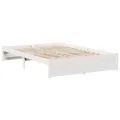 Lit bibliothèque sans matelas blanc 160x200 cm bois pin massif