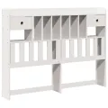 Lit bibliothèque sans matelas blanc 160x200 cm bois pin massif