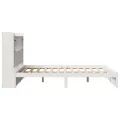 Lit bibliothèque sans matelas blanc 160x200 cm bois pin massif
