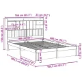 Lit bibliothèque sans matelas blanc 160x200 cm bois pin massif