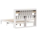 Lit bibliothèque sans matelas blanc 160x200 cm bois pin massif