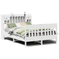 Cadre de lit sans matelas blanc 140x200 cm bois de pin massif