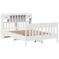 Cadre de lit sans matelas blanc 140x200 cm bois de pin massif