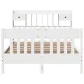 Cadre de lit sans matelas blanc 140x200 cm bois de pin massif