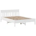 Cadre de lit sans matelas blanc 140x200 cm bois de pin massif