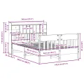 Cadre de lit sans matelas blanc 140x200 cm bois de pin massif