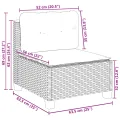 Canapé de jardin sans accoudoirs coussins beige résine tressée
