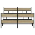 Cadre de lit en métal sans matelas chêne sonoma 150x200 cm