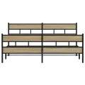 Cadre de lit en métal sans matelas chêne sonoma 180x200 cm