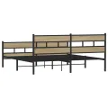 Cadre de lit en métal sans matelas chêne sonoma 180x200 cm